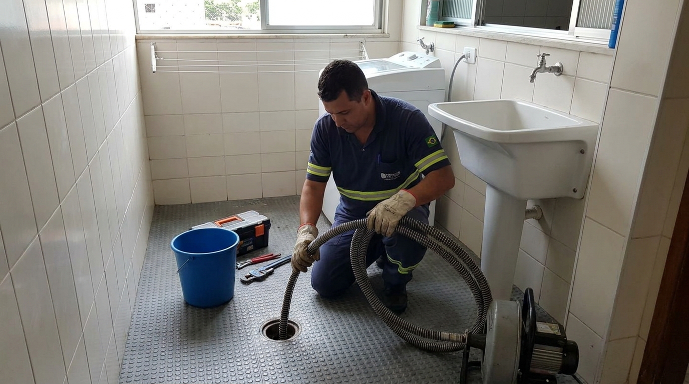 Desentupimento de ralo residencial em Atibaia‑SP