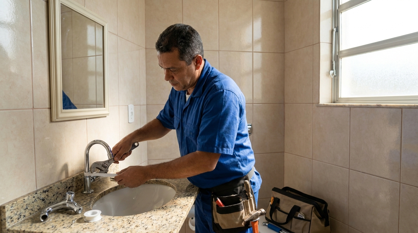 Instalação de torneira de banheiro em Atibaia‑SP