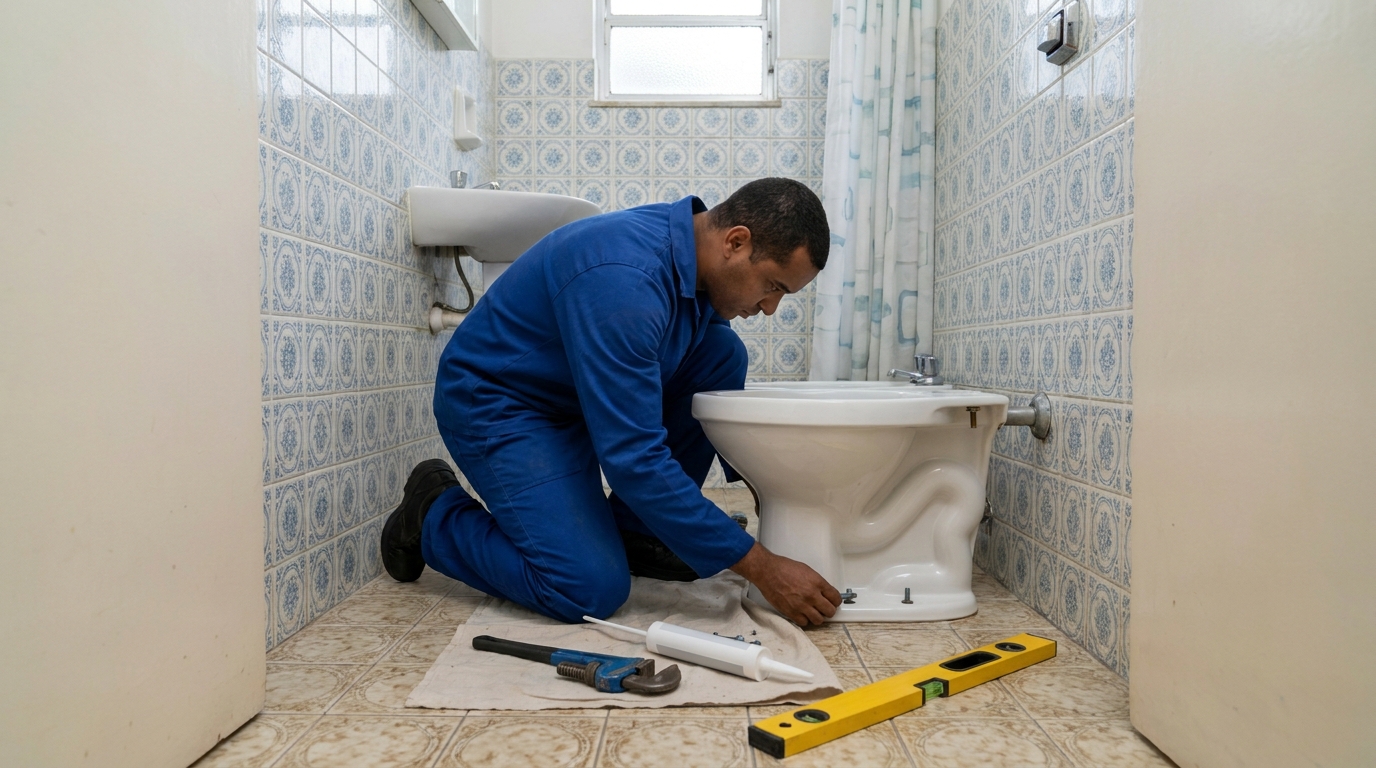 Instalação de vaso sanitário residencial em Atibaia‑SP